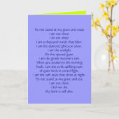 Carte Ne restez pas sur ma tombe et pleureJe ne suis pas (Fleur jaune)