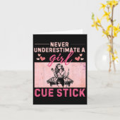 Carte Ne Sous-Estimez Jamais Une Fille Avec Un Stick Cue (Fleur jaune)