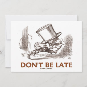 Carte Ne soyez pas en retard (Mad Hatter courant)