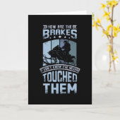 Carte Ne Touchez Jamais Les Freins Motoneige (Fleur jaune)