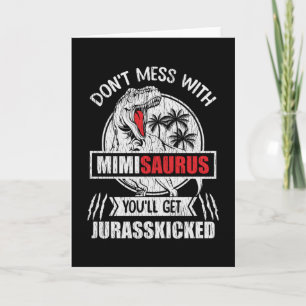 Carte Ne touchez pas à Mimi Saurus Famille de dinosaures