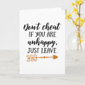 Carte Ne trichez pas si vous êtes malheureux, laissez si (Fleur jaune)