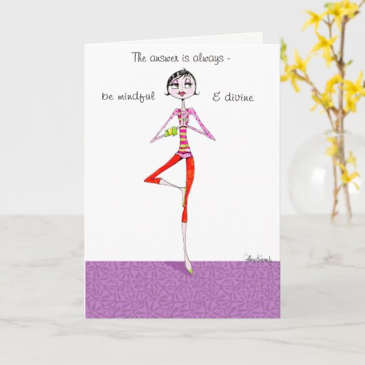 Carte Ne vous souciez pas de boire un peu de vin amusant (Fleur jaune)