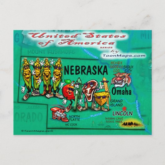 Carte Nebraska USA (Devant)