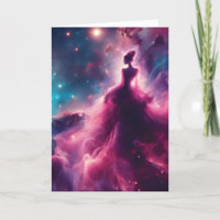 Nébuleuse rose en forme de femme dans l'espace