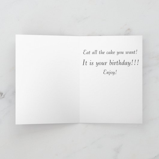 Carte Nécessité de manger/manger un gâteau : la série de (Intérieur)