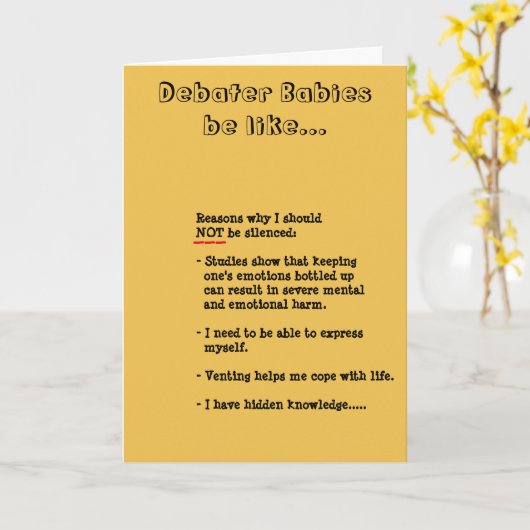 Carte née de débateur (Fleur jaune)