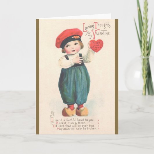 Carte néerlandaise vintage de Saint-Valentin de (Devant)