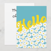 Carte Négative Space Daisies Bonjour Penser de vous (Devant / Derrière)