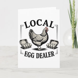 Carte Négociant en œufs locaux Poulet Rétro Drôle Fermie