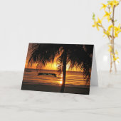 Carte Negril, couché de soleil en Jamaïque (Fleur jaune)