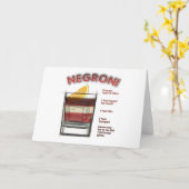 Carte NEGRONI Cocktail Recette Art (Fleur jaune)