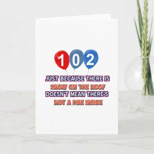Carte Neige 102e année sur le toit conception anniversai (Devant)