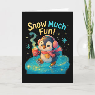 Carte Neige beaucoup amusant Pingouin mignon Design de N