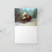 Carte Neige de Noël caniche hiver (Intérieur)