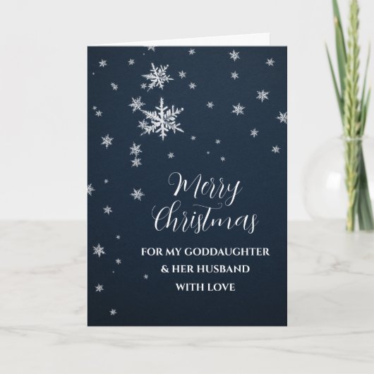 Carte Neige Godgirl & Son Mari Joyeux Noël (Devant)