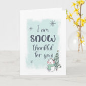 Carte Neige Merci pour vous Noël (Fleur jaune)