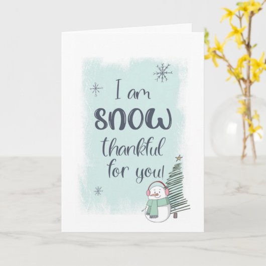 Carte Neige Merci pour vous Noël (Fleur jaune)