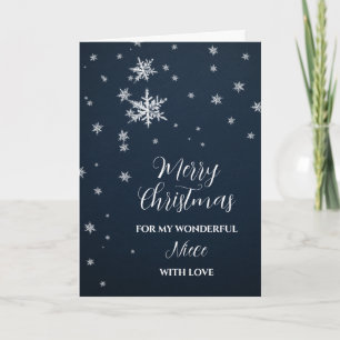 Carte Neige moderne nièce Joyeux Noël