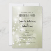 Carte Neige sur élégante aquarelle abstraite de sauge (Devant)