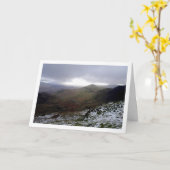 Carte Neige sur le paysage du mont Snowdon, Pays de Gall (Fleur jaune)