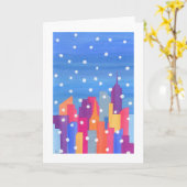 Carte Neige tombant sur NYC (Fleur jaune)