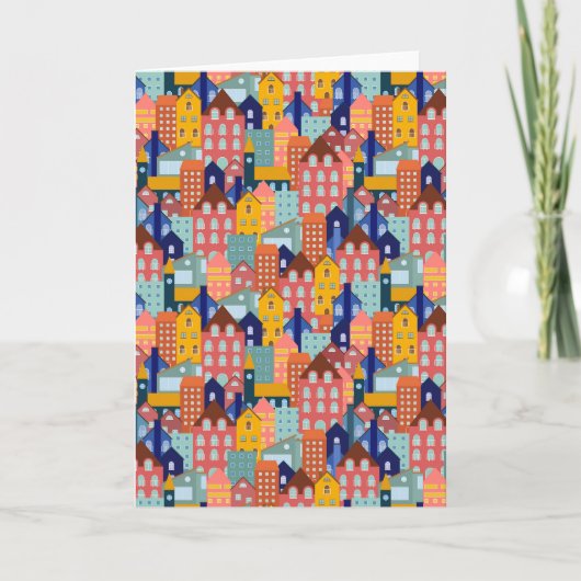 Carte Neighborhood Block City Houses Pattern (Devant)