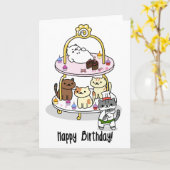 Carte Neko Atsume - Anniversaire ! (Fleur jaune)