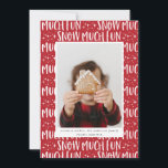 Carte Neneige beaucoup de plaisir texte de script photo<br><div class="desc">Joyeux script photo texte carte de vacances moderne. La couleur du dossier peut être changée pour convenir à votre photo. Faisant partie d'une collection de vacances d'hiver amusante.</div>