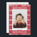 Carte Neneige beaucoup de plaisir texte de script photo<br><div class="desc">Joyeux script photo texte carte de vacances moderne. La couleur du dossier peut être changée pour convenir à votre photo. Faisant partie d'une collection de vacances d'hiver amusante.</div>