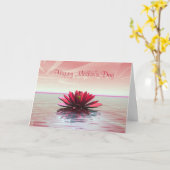 Carte Nénuphar de rouge du jour de mère (Fleur jaune)