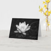 Carte Nénuphars en noir et blanc (Fleur jaune)