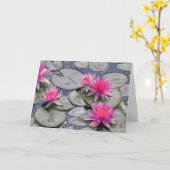 Carte Nénuphars roses (Fleur jaune)