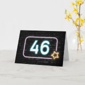 Carte Neon 46e anniversaire Connexion Mur de briques (Fleur jaune)