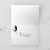 Carte néon 65e anniversaire signe et ballon en feu d'art (Intérieur)