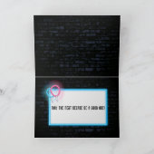 Carte Neon 90th Birthday Marquee On Brick Card (Intérieur)