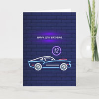 Neon American Muscle Car fête d'anniversaire