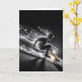 Carte Neon Birthday Ado Skateboard (Fleur jaune)