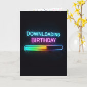 Carte Neon Birthday Computer Downloading Bar (Fleur jaune)
