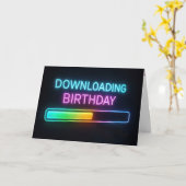 Carte Neon Birthday Computer Loading Bar (Fleur jaune)