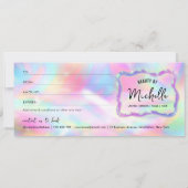 Carte Neon Colours Holographique Spa Salon Certificat Ca (Dos)