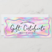 Carte Neon Colours Holographique Spa Salon Certificat Ca (Devant)
