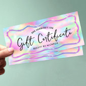 Carte Neon Colours Holographique Spa Salon Certificat Ca