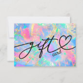 Carte néon couleurs opal certificat cadeau (Devant)