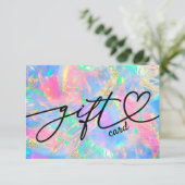 Carte néon couleurs opal certificat cadeau (Debout devant)