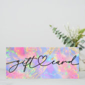 Carte néon couleurs opal pierre certificat cadeau (Debout devant)