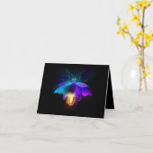 Carte Neon Firefly sur noir (Fleur jaune)