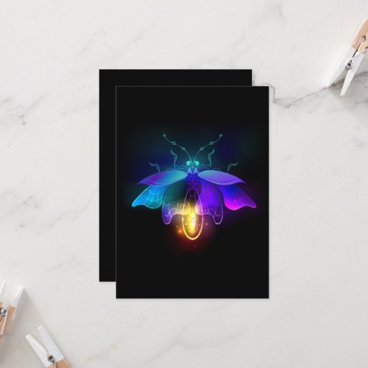 Carte Neon Firefly sur noir (Devant/Arrière en situation)