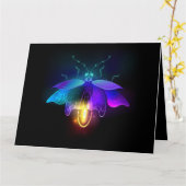 Carte Neon Firefly sur noir (Fleur jaune)