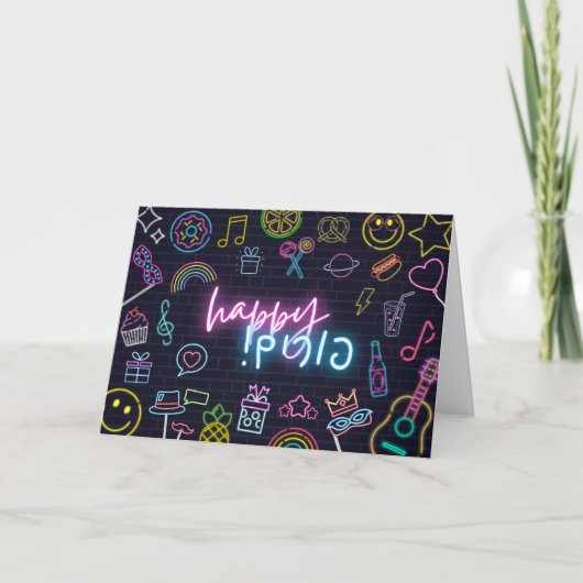 Carte Neon Purim (Devant)